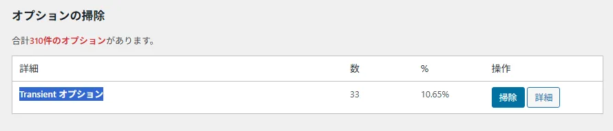 Transient初期レコード数